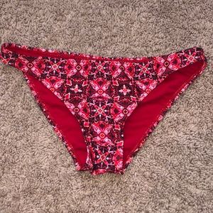 red patterned bikini bottoms